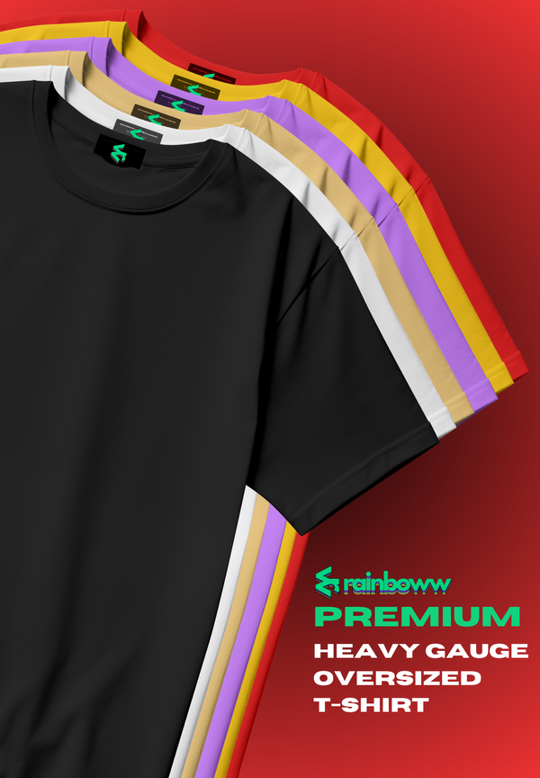 Rainboww Solids Oversized T-Shirt Rainboww