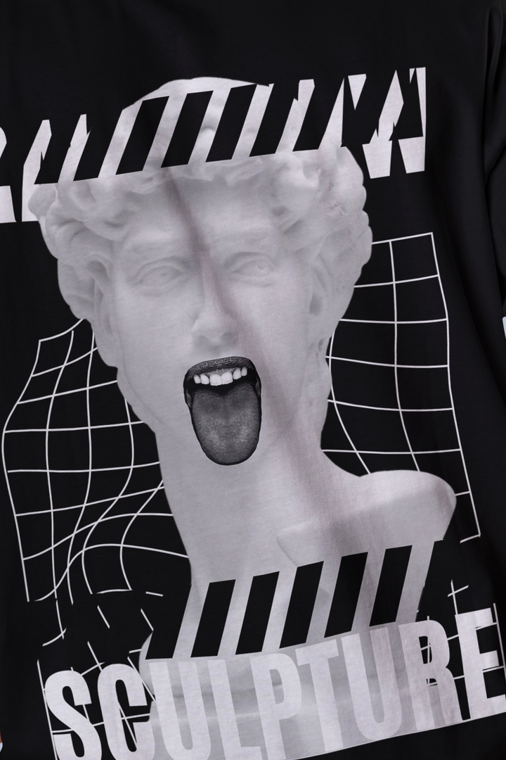 Rainboww Black & White Hypebeast Oversized T-Shirt Rainboww