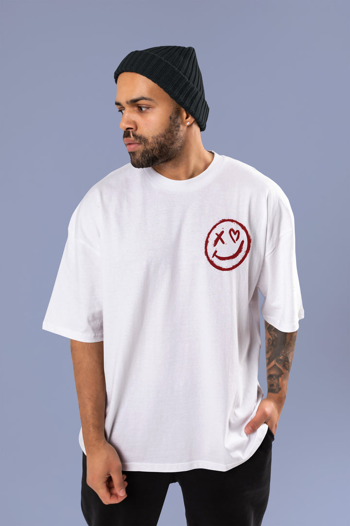 Rainboww Black & White Aesthetic Brutalist Rose Oversized Men T-Shirt - Rainboww