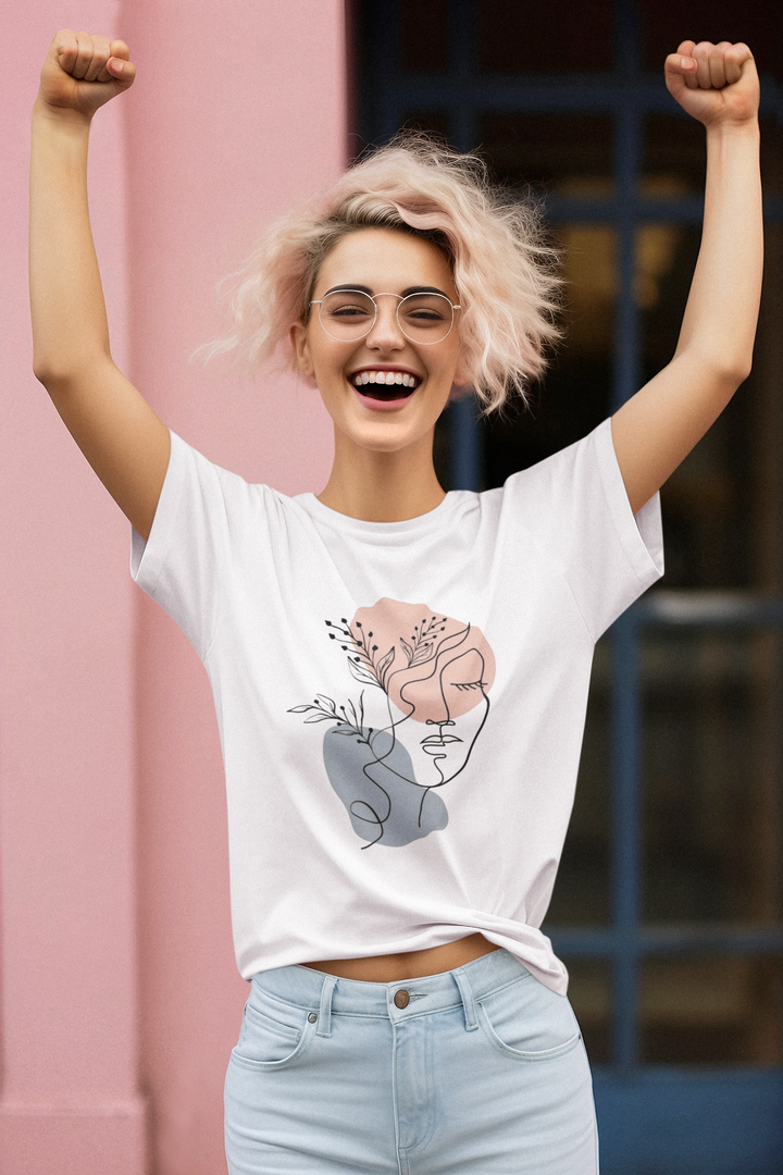 Rainboww Boho Girl Face Oversized T-Shirt - Rainboww