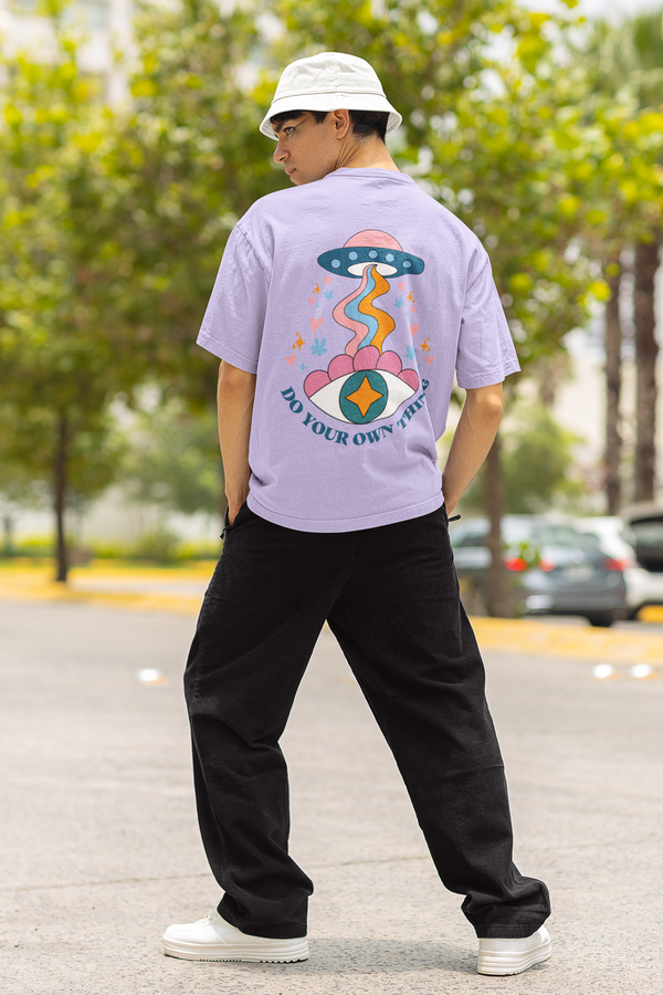 Rainboww Pink Blue UFO Psychedelic Oversized T-Shirt