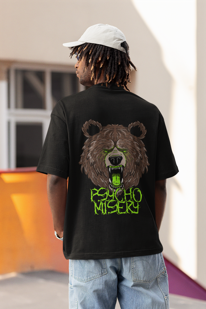 Rainboww Aggressive Bear Oversized T-Shirt - Rainboww