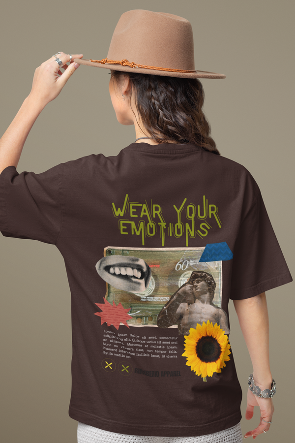 Rainboww Wear Your Emotions Vintage StreetWear Oversized T-Shirt