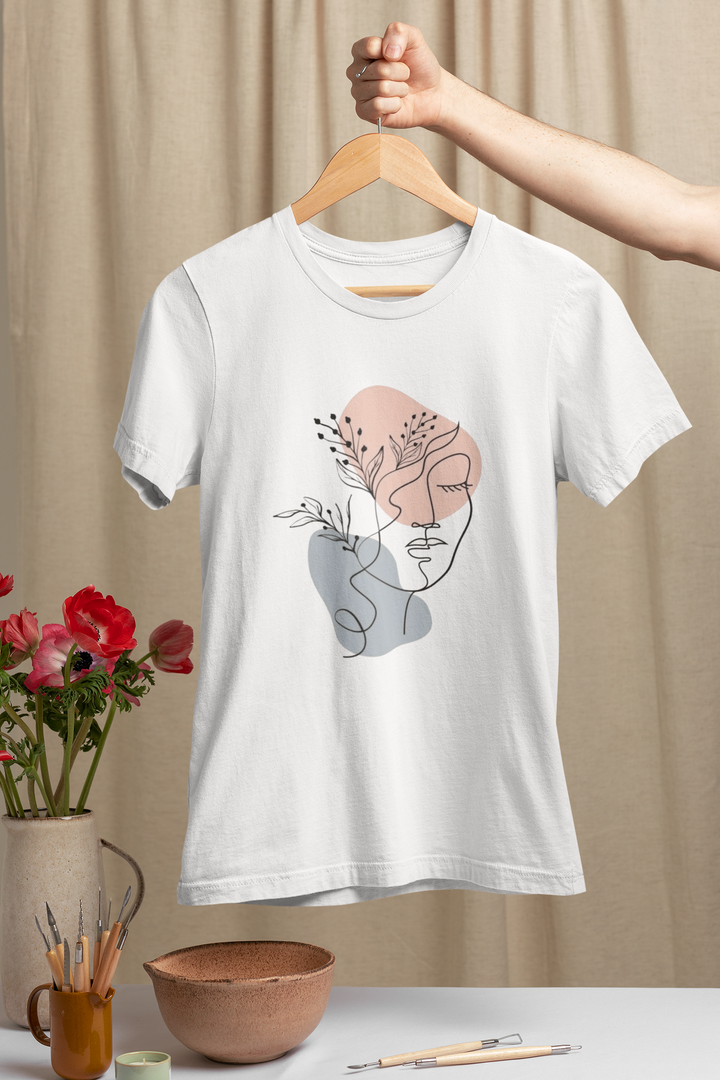 Rainboww Boho Girl Face Oversized T-Shirt - Rainboww