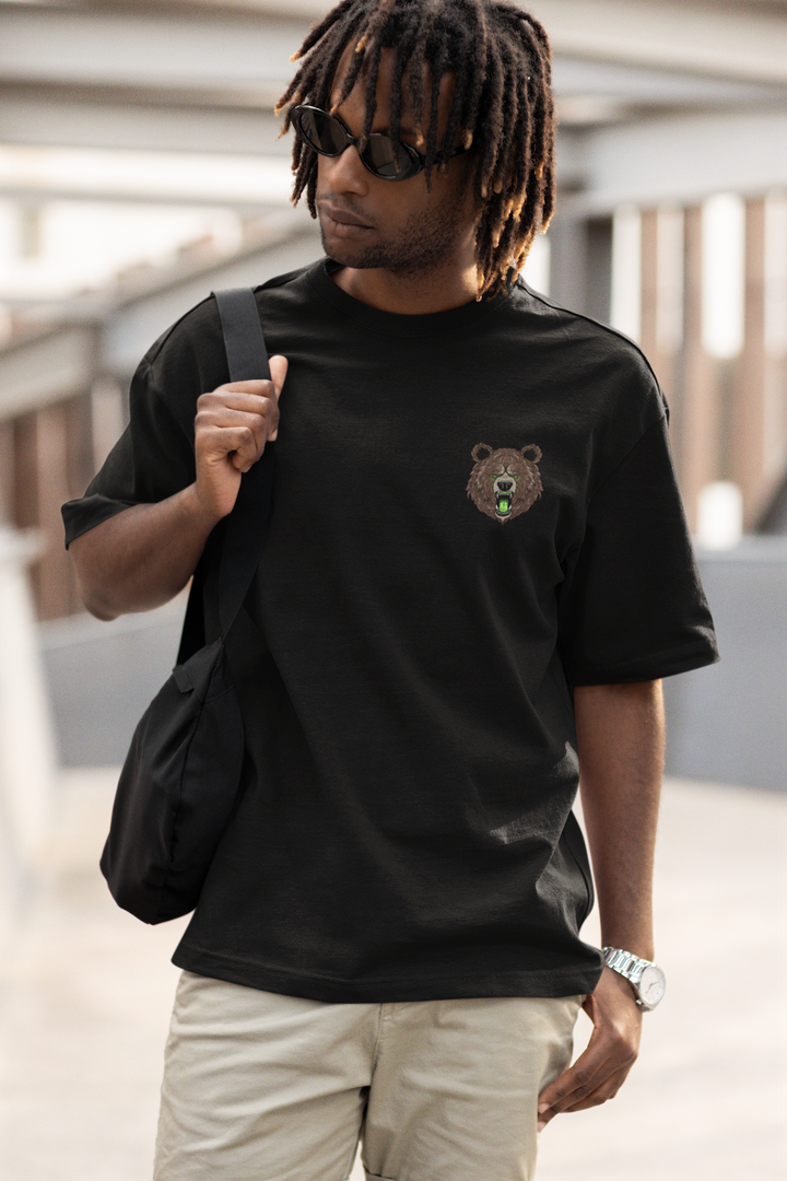 Rainboww Aggressive Bear Oversized T-Shirt - Rainboww