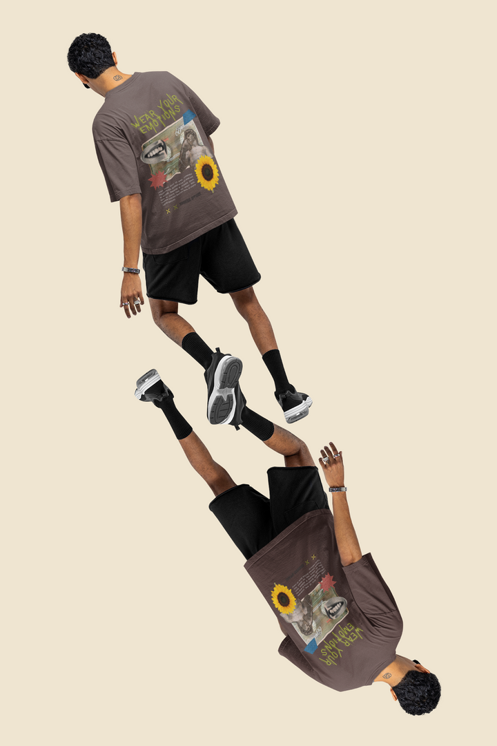 Rainboww Wear Your Emotions Vintage StreetWear Oversized T-Shirt - Rainboww