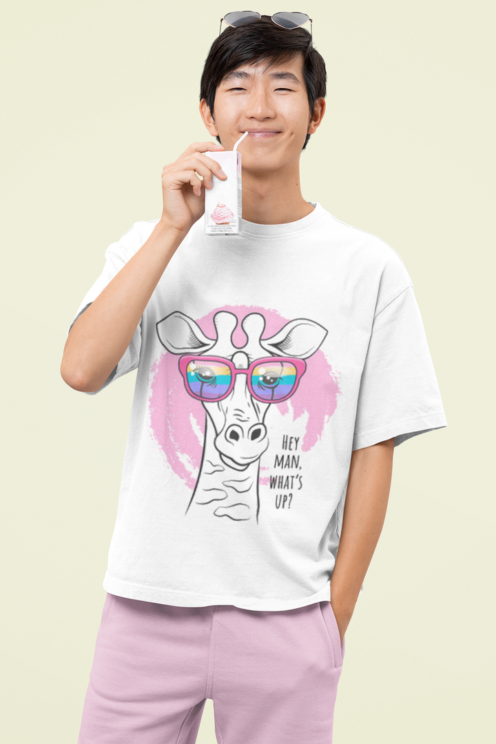 Rainboww "Hey Man, What's Up?" Oversized T-Shirt - Rainboww
